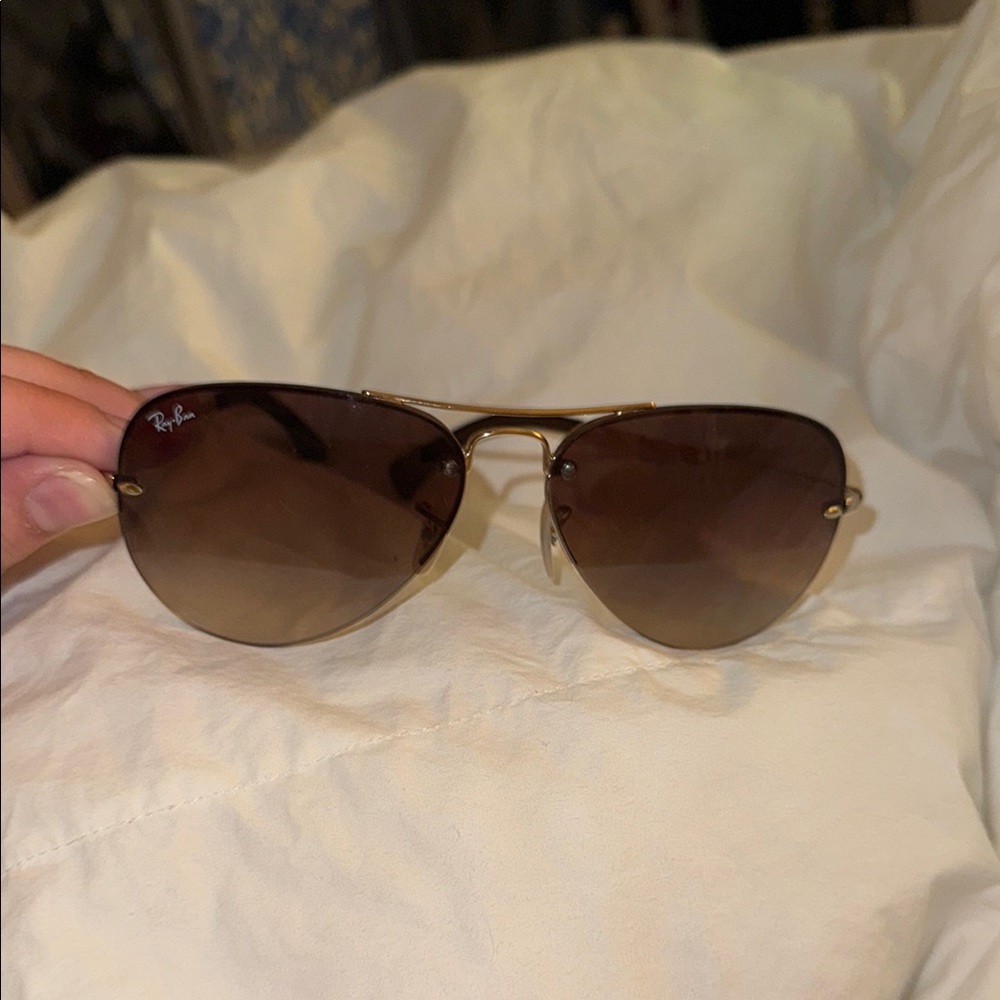 Ray-Ban Brown Gradient Aviator Sunglasses